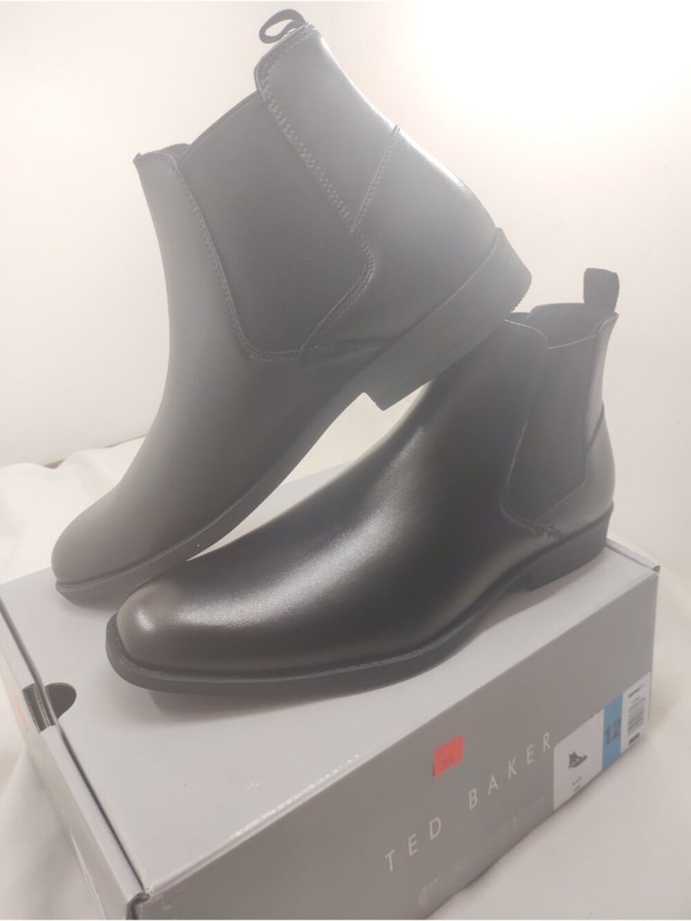 Ted Baker Mens Chelsea Boots Black Leather Ankle Boot Dress Shoes Size 12 New